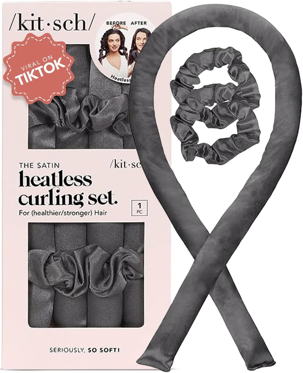 Heatless Curling Set - Satin Heatless Curlers for Long & Short Hair, Hair Curler
