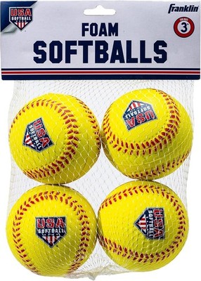 Franklin Sports Foam Practice Softballs USA Softball Official Size