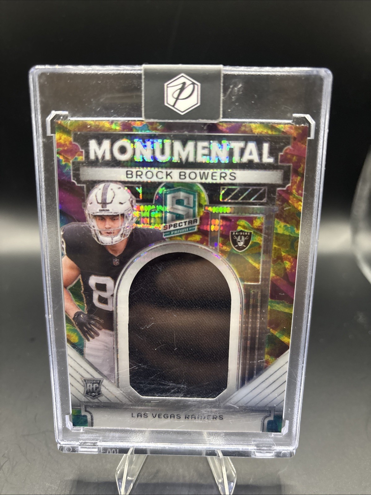 Brock Bowers Panini Spectra Monumental Memorabilia #MMBBS Celestial