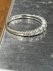 14K White Gold Prong-Set Round Diamond Band Ring Size 7 Signed — photo 2