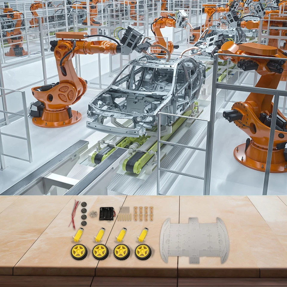 Kit Châssis Voiture Robot Bricolage avec Codeur de Vitesse pour Voiture Intelli - Photo 2/4