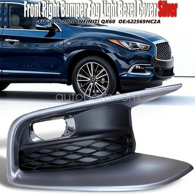 For INFINITI QX60 2016-2020 Front Passenger Fog Light Grille Silver Bezel Trim
