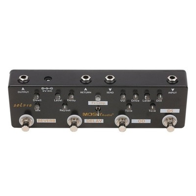 MOSKYAudio SOL918 5-IN-1 Multi-effects Pedal Reverb/Delay/FX Loop/Overdrive 9V *