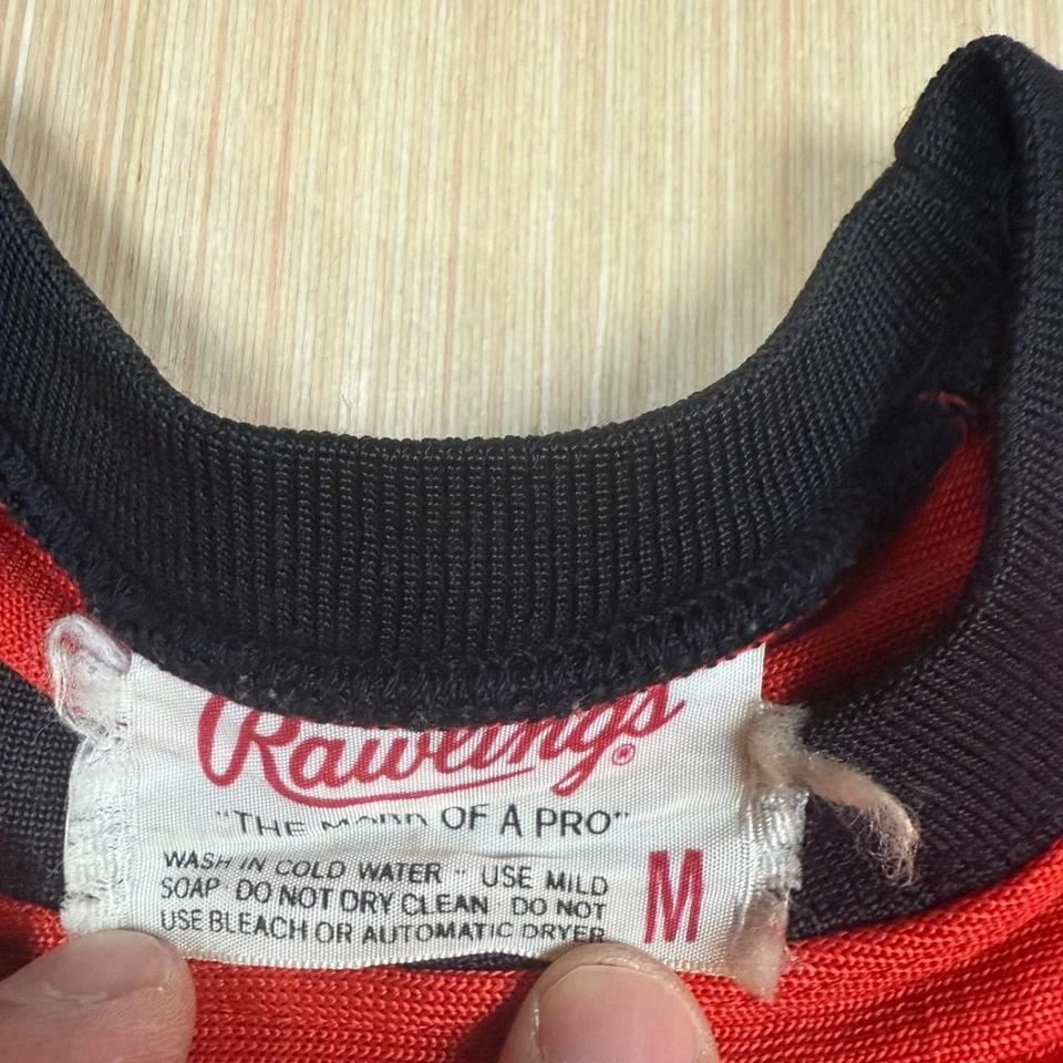 70s 80s Vintage Chicago Blackhawks durene Rawlings Jersey Medium Knit Made USA - Image 3 of 4