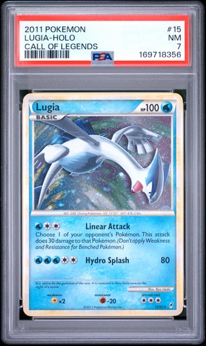 2011 POKEMON CALL OF LEGENDS #15 LUGIA-HOLO PSA 7