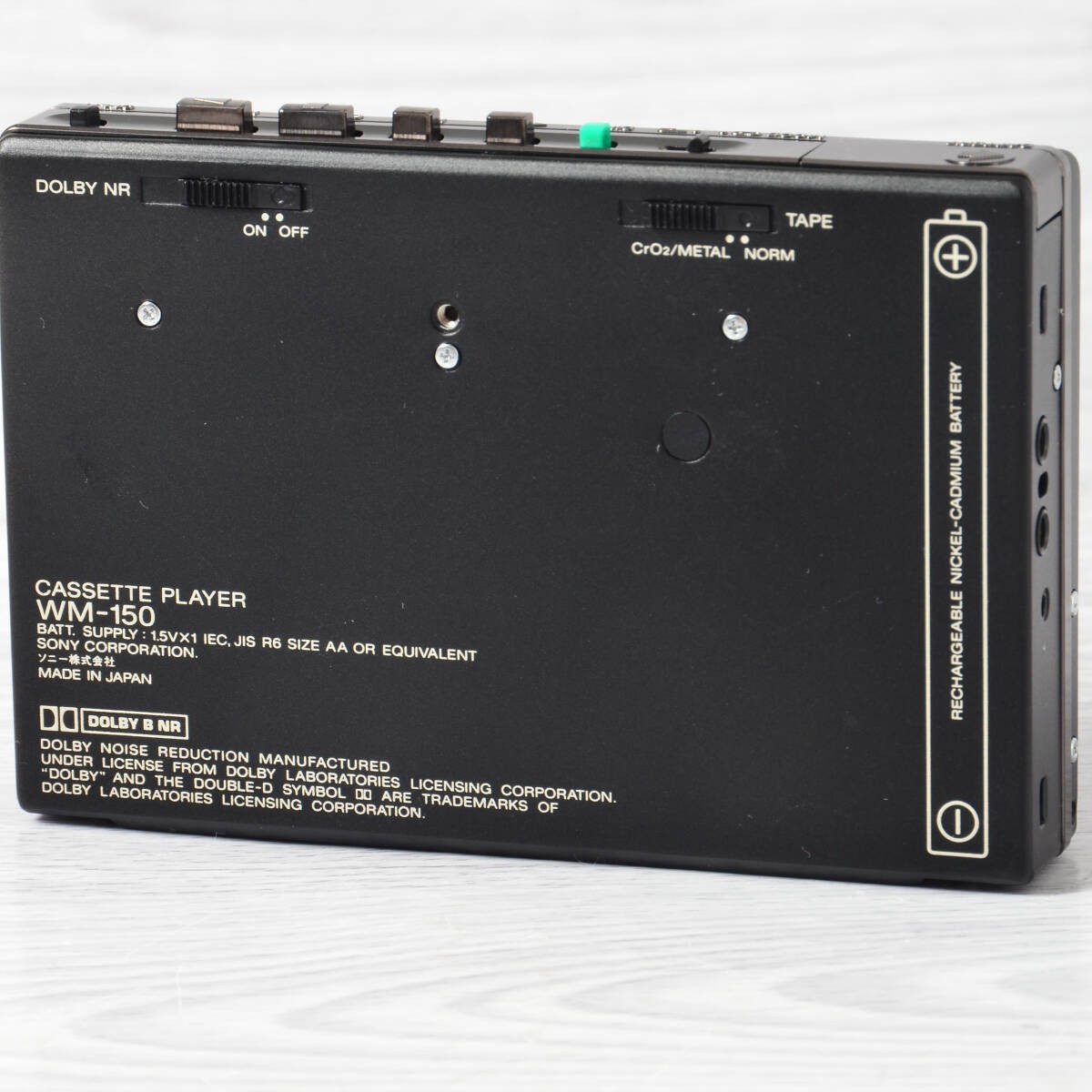 Sony Walkman WM-150 Cassette Player Black Portable Audio 1988