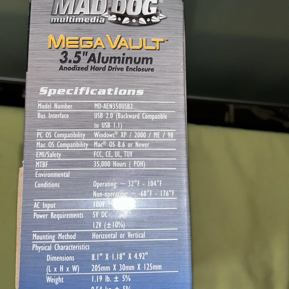 New sealed 3.5 Aluminum Mad Dog Mega Vault Hard Drive - Image 4 of 4
