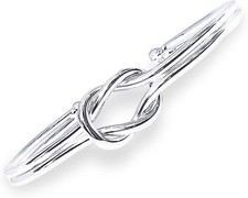 Peach Bomb Silver Bangle For Women with Friendship Knot Bracelet Design. Jewell