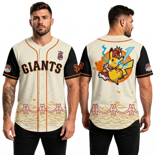 NEW!! Giants Pokemon Worlds Night Jersey 2026 Printed All Size XS - 5XL