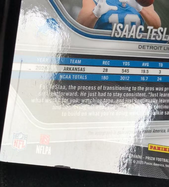 2025 Panini Prizm Isaac Teslaa #316 RC Rookie Auto Gold /10 view 3