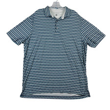 Hickey Freeman Polo Shirt Mens Large Golf Stretch Blue Geometric Lightweight