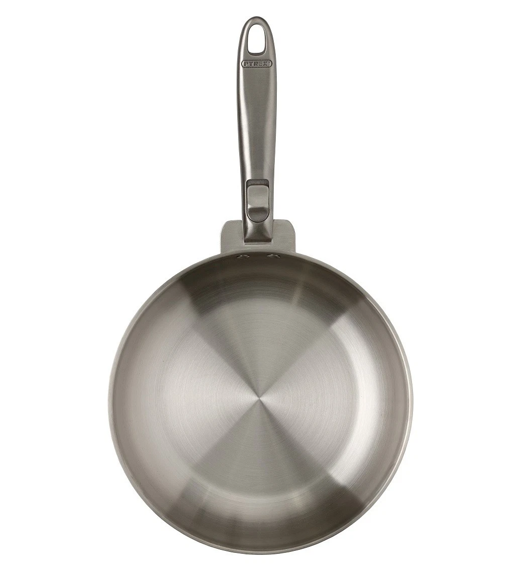Pyrex Juego de Sartenes 3 Piezas 20+24+28 cm Acero Inoxidable con Mango Desmontable