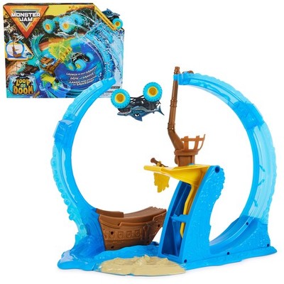 , Megalodon Loop of Doom Stunt Playset with Exclusive 1:64 Scale Die-Cast Mon...