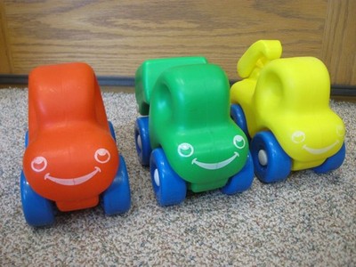 Little Tikes My First Wheels Chunky Green Dump Truck, Yellow Tow Truck & Red Car