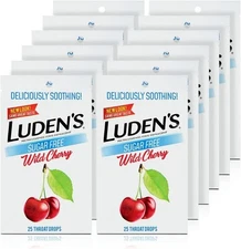 Luden's Throat Drops, Sugar Free, Wild Cherry 25 Each (12 Pack) 