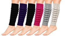 Womens Leg Warmers 6 Pairs Dance Ballet Knee High Sleeve Cable Knit Long Retro