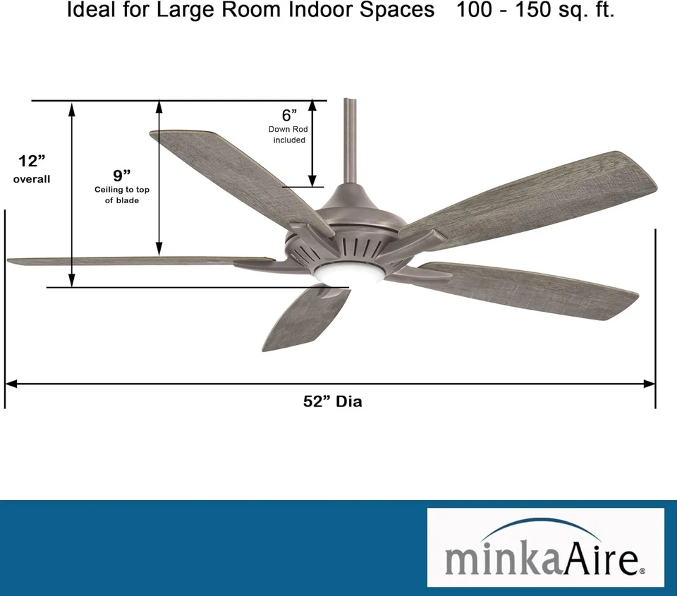 Minka-Aire F1000-BNK Dyno 52 Inch Indoor Ceiling Fan Large, Brushed Nickel - Image 3 of 4