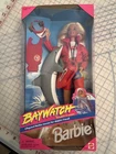 1994 Baywatch Barbie lifeguard fashion doll with dolphin & accessories.
