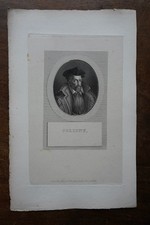 COLIGNY GASPARD II (1519-1572) ORIGINAL ENGRAVING 1825 ne a CHATILLON SUR LOING