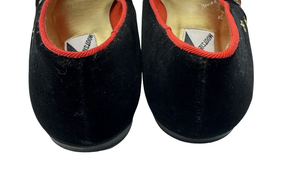 Винтажные Wootsies Tootsies Рождественские Плоские Плюшевый Медведь Вышитые Туфли 10 М - Изображение 4 из 4