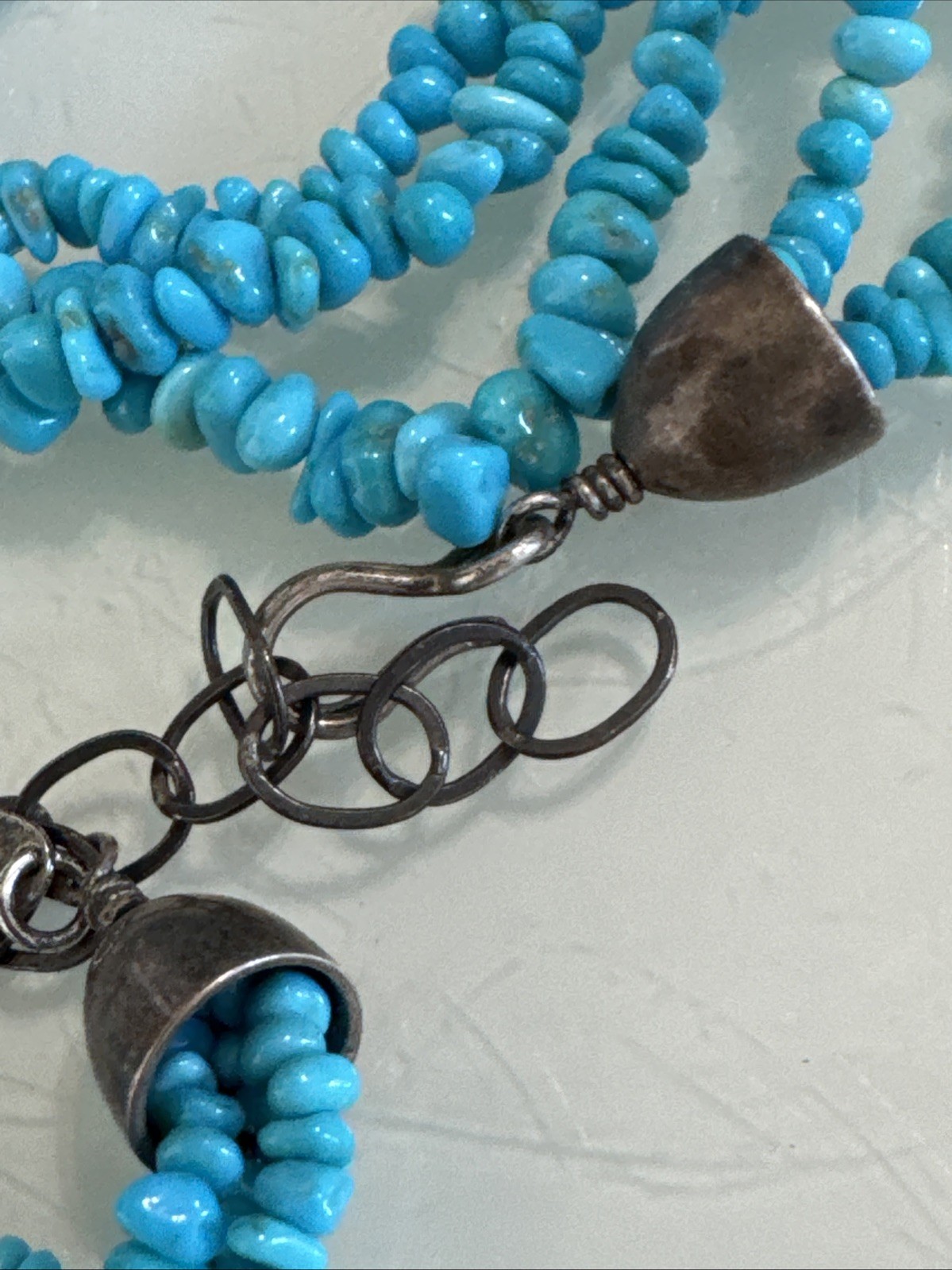 Vintage Multi String Turquoise Beaded Necklace Wi… - image 8