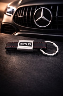 AMG Schlüsselanhänger  Schwarz rote Naht Mercedes Benz Keychain Neu