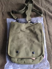 Military Army GI Style HD Canvas Shoulder Map Bag Case Pockets Strap OD Green