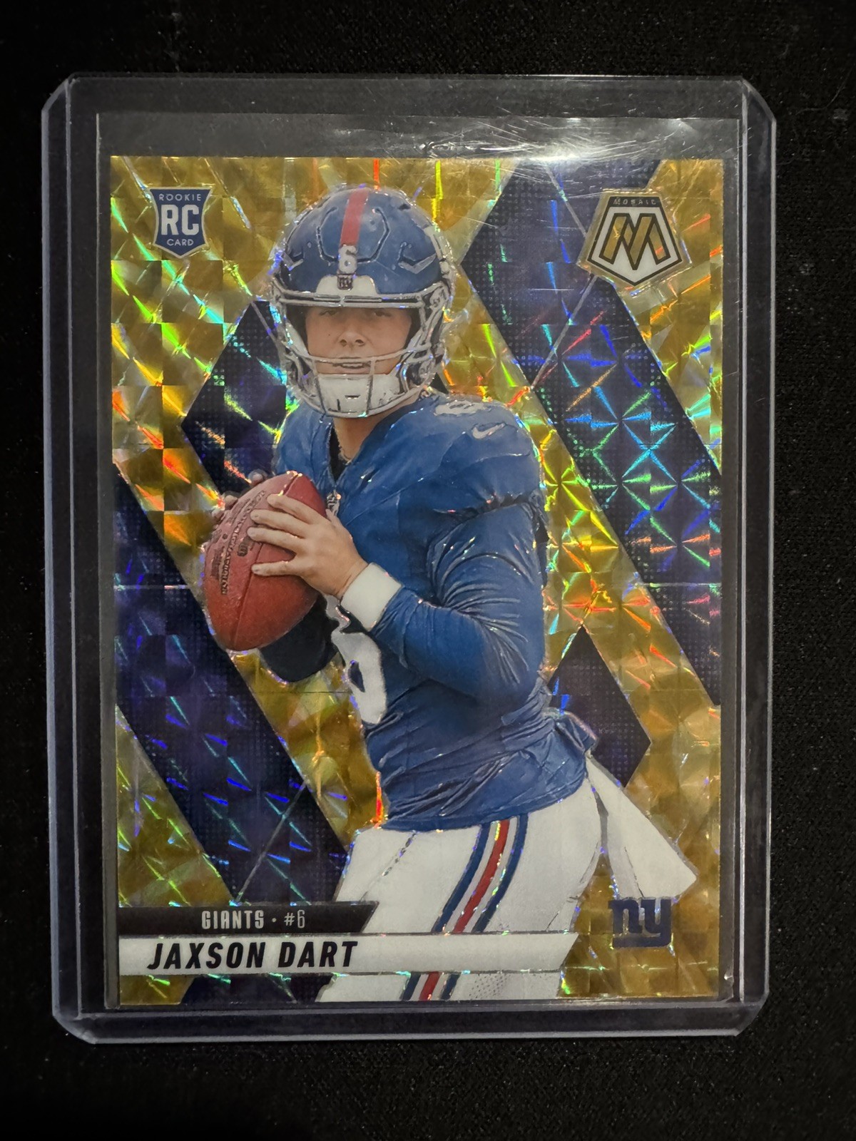 2025 Mosaic Jaxson Dart Reactive Yellow Rookie Card Giants RC #362