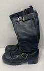 Harley Davidson Black Leather Buckle Side Zip Biker Boots Women's Size 8.5