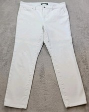 Lauren Ralph Lauren Jeans Womens 12 White Premier Straight Cropped Stretch Denim