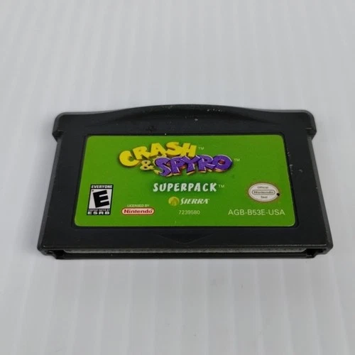 Nintendo Gameboy Advance Crash & Spyro Superpack Cartridge Only Tested Free Ship