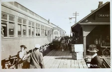 Train Depot in Sanborn Minnesota MN 1914 RPPC Photo Postcard COPY