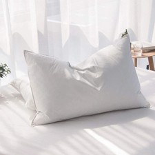 Luxury Goose Feathers Down Pillow King Size, Hotel Quality Fluffy Bed Pillow,