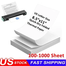100-1000 Sheet 8.5" x 11" Thermal Printer Paper Quick-Dry US Letter Size Paper