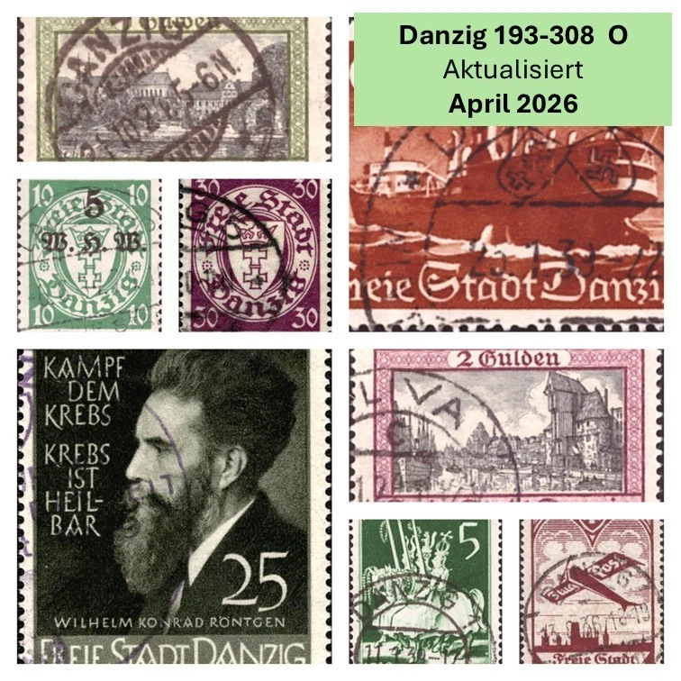 Danzig MiNr: 193 - 308 Gestempelt und Gestempelt Geprüft.  Komplett Selten. - Bild 1 von 1