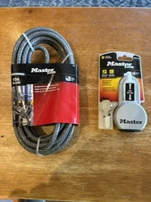 Master Lock 72D Security Cable  3/8 inch 15 Ft plus Heavy Duty Outdoor Padlock