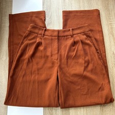 Nine West Women's Wide Leg Dress Pant Size 6 Orange with Pockets