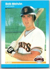 1987 Fleer Bob Melvin #281 San Francisco Giants