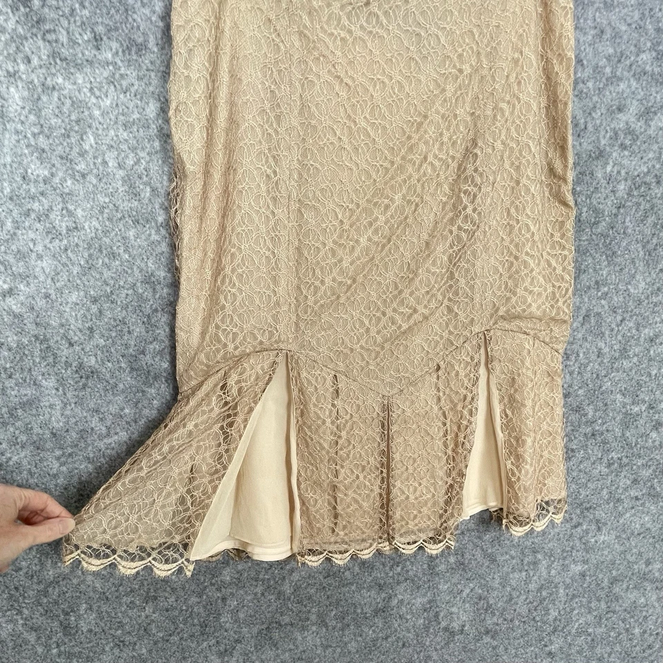 Dana Buchman Delicate Fairy Lacy Silk Flared Pleat Skirt Size 10 Romantic Retro - Image 2 of 4