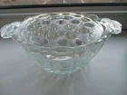 Vintage Glass Anchor Hocking Old Cafe Bowl with 19 Hole Flower Frog