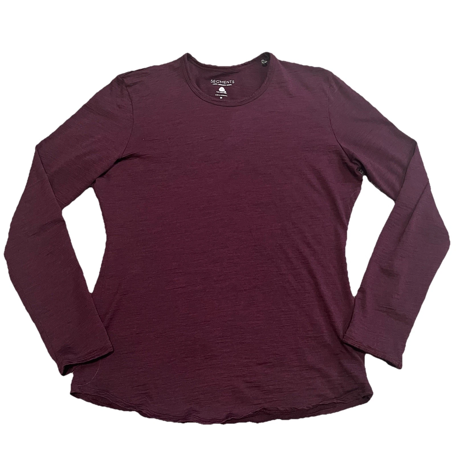 Segments Shirt Women’s Medium Merino Wool Red Long Sleeve Base Layer Hiking
