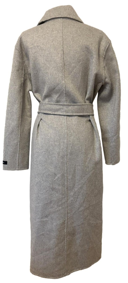 ACNE STUDIOS 'LOVA' WOOL AND CASHMERE BLEND LONG GRAY BELTED COAT, M, $2500 View 6