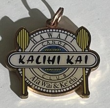 Vintage Kalihi Kai Canoe Club Medal Pendant, Ala Wai Ke ehi, Hawaii Paddling