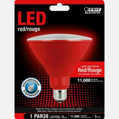 FEIT Electric RED LED Bulb PAR38 E26 Medium 120 Watt Equivalence Weatherproof