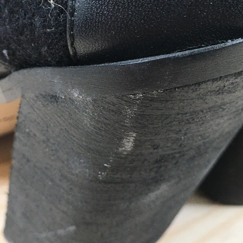 Charles David Botas Mujer 8.5 M Fallyn Botines Tacones Cuero Negro Cremallera Foto 3 de 4