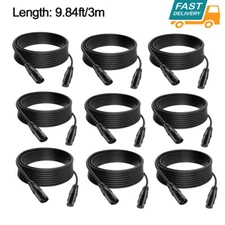 10pcs 6.72ft/2m 3 Pin DMX Signal Wire XLR Connection Stage Par Light Cable
