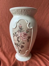 FTD Romantic Floral Vase French Country Roses Art Deco Embossed