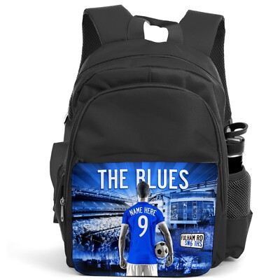 Personalised Chelsea Backpack Boys Football School Bag Children