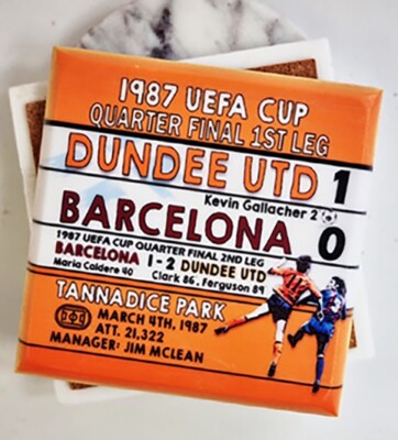 Dundee Utd 1:0 Barcelona 1987 Europapokalfinale - Dundee Utd Marmor Untersetzer