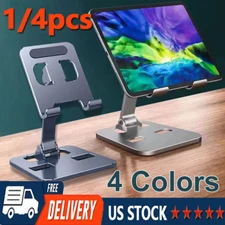Universal Metal Desk Tabletop Phone iPad Tablet Stand Holder Foldable Adjustable
